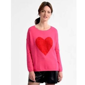 Molly Bracken Hot Pink Heart Sweater XS